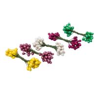 Тычинки для искусственных цветов на проволоке 0,5*6см, 50гр +/-3гр, 5 цветов, желто-бордовый микс