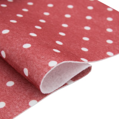 Фетр листовой мягкий с рисунком 'Горох', 1.0мм, 20х30см, 5 шт/упак, Astra&Craft (AF804/YF602 темно-красный)