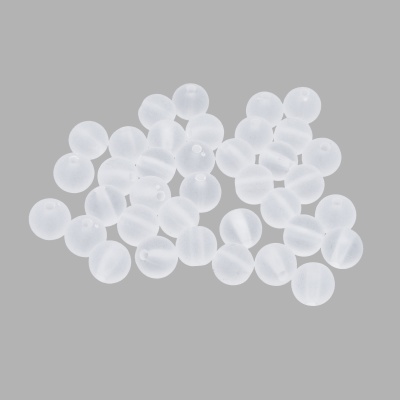 2010 Бусины пластиковые, полупроз., матовые цвет., круглые, 10мм, 20гр,35(+/-3)шт/упак, Astra&Craft (033 прозрачный)