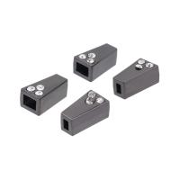 Концевик для шнура металлический со стразами, 11*6,5мм 4-х гран., d=2,5/4мм, 4шт, черный никель