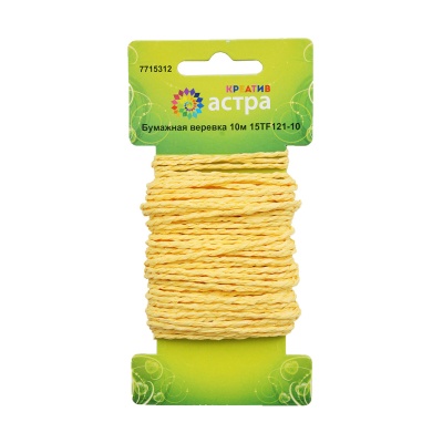 Бумажная веревка Astra&Craft креатив,10м/уп 15TF121-10 (7 светло-желтый)