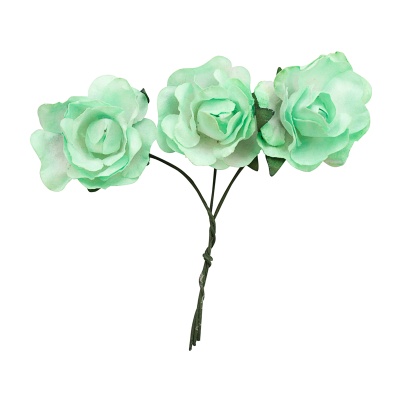 MH3-2188 Набор декоративных цветов D=3*1,5см, 12шт, Astra&Craft (E05 светло-зеленый)