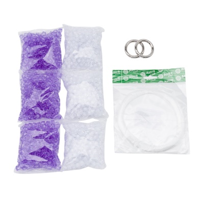 Набор для плетения двухцветной сумки из акриловых бусин, граненый куб, 10мм, Astra&Craft (643 лаванда/прозрачный)