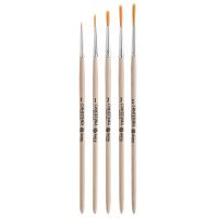 Набор кистей №5, синтетика (круглая №1,2, круглая №1 ук./в 0,5, лайнер №2,2), 5шт/уп, Astra&Craft