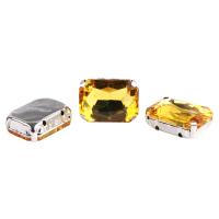 ПЦ002НН1318 Хрустальные стразы в цапах прямоугольные (серебро) желтый 13*18мм, 3шт/упак Astra&Craft