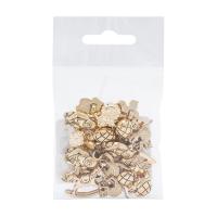 Набор декоративных пуговиц 'Игрушки-зверюшки', AG/золото, 24 шт