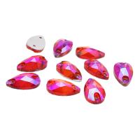 ХК007НН712 Хрустальные стразы пришивные формы 'капля', фуксия 7х12 мм 10 шт/упак.