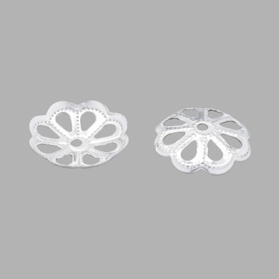 4AR199 Шапочка для бусин, 12мм 30шт/упак, Astra&Craft (Серебро)