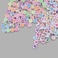 CN2038-6584 Бусины 'Круглое ассорти сердечки и английские буквы' , пластик, 2*20гр, Astra&Craft