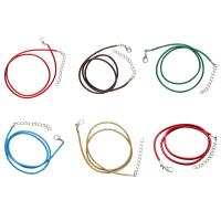 Набор вощеных шнурков для кулонов и подвесок с замком 45см, d-2мм, 6шт, красно-зеленый, Astra&Craft