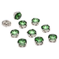 РЦ017НН8 Хрустальные стразы в цапах круглой формы, зеленый 8 мм, 10 шт. Astra&Craft