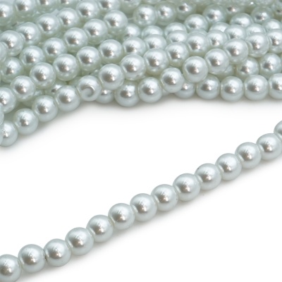 Бусины стеклянные на нитке, 8 мм, длина 40 см, Astra&Craft (SA-01 белый-жемчуг)