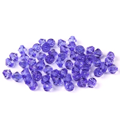 2018 Бусины пластиковые, акрил, прозрач. в цвете, граненый биконус, 10мм, 25гр, Astra&Craft (30 синий)