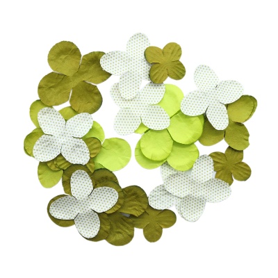 YX15-128 Бумажные лепестки, d 4,5 см/3,5 см/2,5 см, упак./25 шт., Astra&Craft (зеленый)