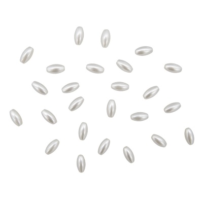 2379 Бусины пластиковые, 'жемчуг', белые, рис, 6*11мм, 115(+/-10)шт/упак, Astra&Craft (белый)