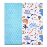 PAT02-05 Набор тканей 'Динозаврики' голубой (100% хлопок) 50*50см, 2шт/упак, Astra&Craft