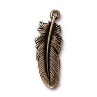 4AR057 Подвеска металлическая перышко,2шт/упак, Астра