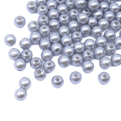 Бусины пластиковые, 'жемчуг', цветные, круглые, 8мм, 25гр, Astra&Craft (MH.КР.08.029.02 серый)