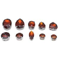 МФ-18 Хрустальные стразы в металлических цапах, форма страз: МИКС, янтарный, 10шт/упак