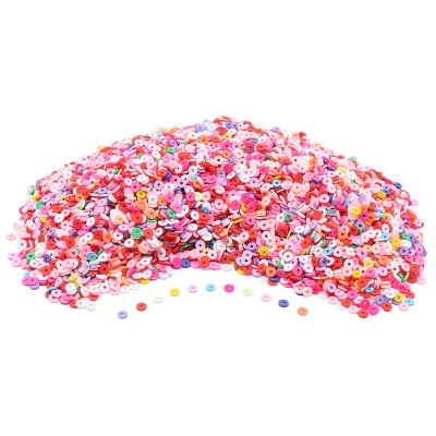 Бусины плоские из полимерной глины 6мм 500г, Astra&Craft (B2 малиновый микс)