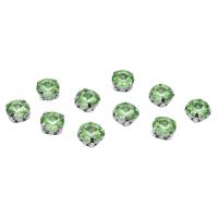 РЦ016НН8 Хрустальные стразы в цапах круглой формы, светло-зеленый 8 мм, 10 шт. Astra&Craft
