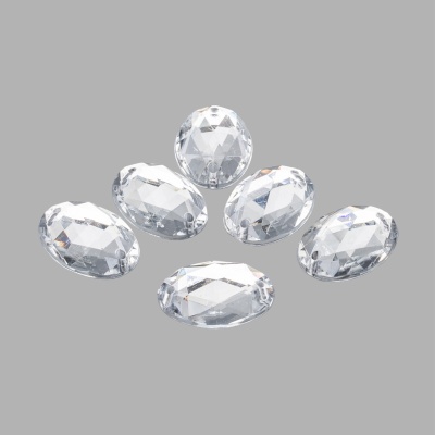 Стразы пришивные, акриловые, 13*18мм, 6шт/упак (овальные) Astra&Craft (N38 прозрачный)