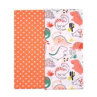 PAT02-03 Набор тканей 'Динозаврики' оранжевый (100% хлопок) 50*50см, 2шт/упак, Astra&Craft