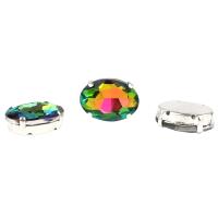 ОЦ003НН1318 Хрустальные стразы в цапах овальной формы, радужный 13х18 мм, 3 шт.