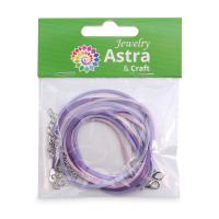 Набор замшевых шнуров с карабином для кулонов и подвесок 45см d-2мм 3шт