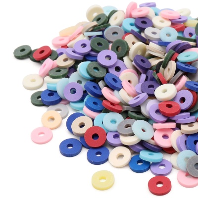 Бусины плоские из полимерной глины 6мм 20г, Astra&Craft (B1 бежевый микс)