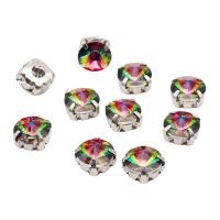 РЦ004НН8 Хрустальные стразы в цапах круглой формы, радужный 8 мм, 10 шт. Astra&Craft