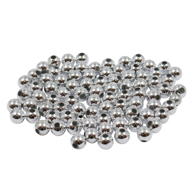 Бусины металлизированные, пластик, 6мм 15гр (130+/-10шт), Astra&Craft (1# серебро)