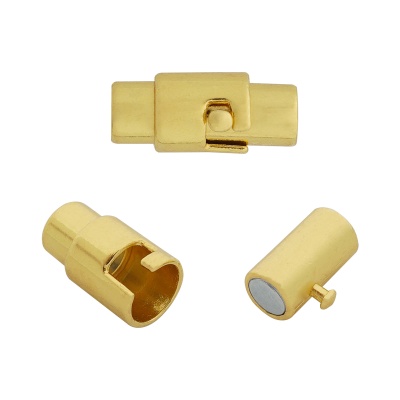 4AR361 Замок магнитно-поворотный для круглого шнура 4*16мм, 2шт/упак, Astra&Craft (Золото)
