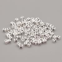 Бусины пластиковые, с цифрами, белые, куб, 6*6мм, 150(+/-5) шт/упак, Astra&Craft