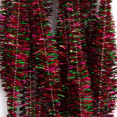 Проволока синельная блестящая 'Цветок', 12мм*300мм, 15шт/упак, Astra&Craft (B-041 радужный красный)