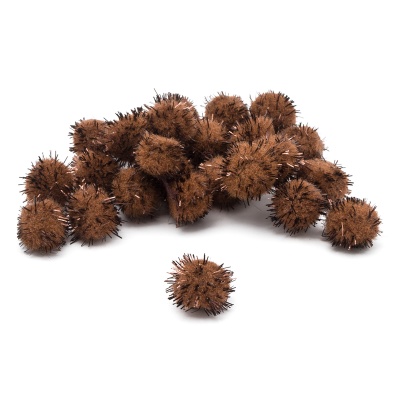 Помпоны с люрексом, 13мм, 25шт/упак, Astra&Craft (23 кофейный)