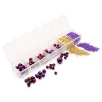 Набор стеклянных бусин 'Вечерний фиолетовый', 70+/-2 шт, Astra&Craft