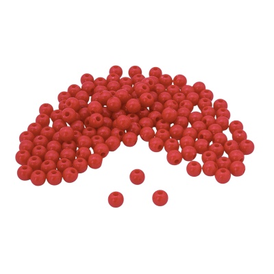 Бусины пластиковые, глянцевые, цветные, круглые, 6мм, 15гр, 130(+/-10)шт/упак, Astra&Craft (37# красный)