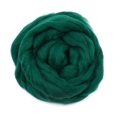 Шерсть для валяния полутонкая, 50 гр., Astra&Craft (110 зеленый)