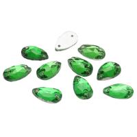 ХК008НН712 Хрустальные стразы пришивные формы 'капля', зеленый 7х12 мм 10 шт/упак.
