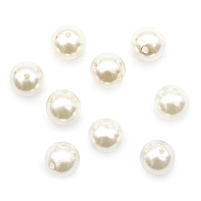 Бусины пластиковые, 'жемчуг', цветные, круглые, 18мм, 25гр, Astra&Craft (001 NL белый)