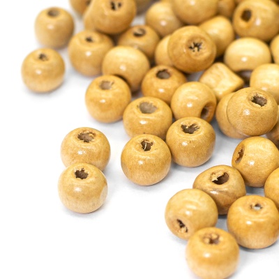 Бусины деревянные,натуральные, круглые, 8мм, 50гр, 290(+/-10)шт/упак, Astra&Craft (нат/дерево)