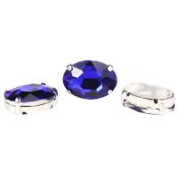 ОЦ011НН1318 Хрустальные стразы в цапах овальной формы, сапфир 13х18 мм, 3 шт.