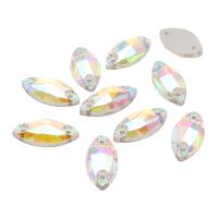 МИ001ДС715 Хрустальные стразы формы 'миндаль' Белый (с покрытием) 7х15 мм, 10 шт.