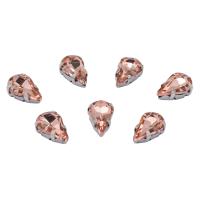 АЦ018НН610 Хрустальные стразы в цапах формы 'капля', персиковый, 6х10мм, 7шт