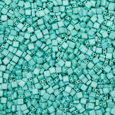 (7739891/7739300) 7429 Бусины пластиковые, с два отверстия, пл. квадрат, 6*6*3мм, 500гр Astra&Craft (2 мятный)