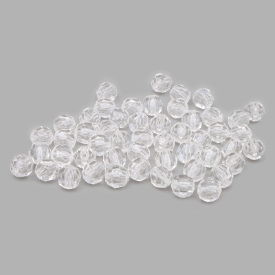 Бусины пластиковые, акрил, прозрач. в цвете, граненые круглые, 10мм, 25гр, Astra&Craft (MG.3241.17 прозрачный)