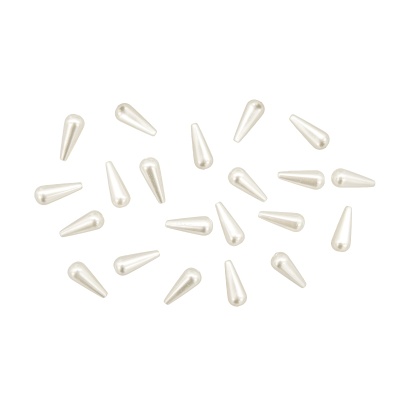 2777 Бусины пластиковые, 'жемчуг', белые, капля, 20*7мм, 43шт/упак, Astra&Craft (белый)