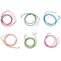 Набор вощеных шнурков для кулонов и подвесок с замком 45см, d-2мм, 6шт, неоновый, Astra&Craft