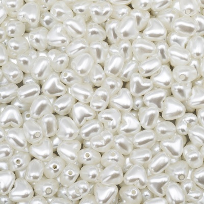 (7705619) Бусины пластиковые, 10 х11 мм, 500гр (белый)